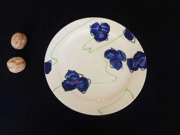 Basalt servies porselein ontbijtbord Blauwe bloem